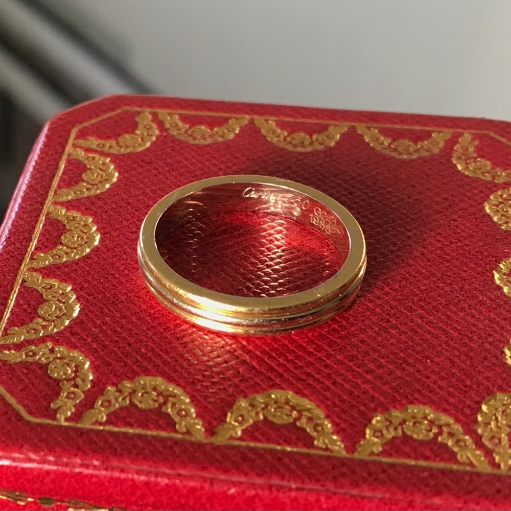 Cartier White Yellow Rose 18k Gold Band 59 - Picture 5 of 5